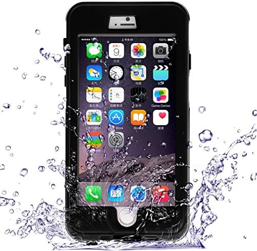 iPhone 6 Plus Freelife Waterproof Case Color Series Protective Underwater Shockproof Snow-proof Dirt-poof Protection Cover (Black)
