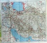 1965 COLOUR MAP MIDDLE EAST IRAN TEHERAN ARGHANISTAN