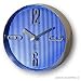 Wall Clock Silver Blue Sparkling