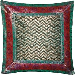 ShalinCraft Pillow Cases India Style Home Interior Xmas Gift Ideas Silk Fabric 16x16 inches (bcbr301)