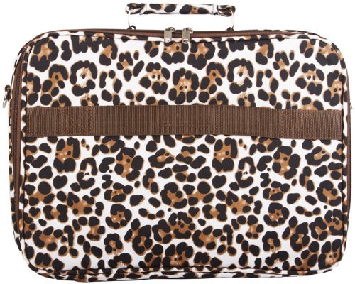 Brown Large Animal Print Padded Laptop Computer Bag - 17