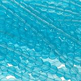 Light Blue Glass Beads : Round-Plain - 4mm Diameter, Sold by: 16 Inch Strand with Angel Mountain Beads Heart Charm (.625 x .570 inches)