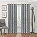 ECLIPSE Nadya Print Thermal Insulated Single Panel Grommet Top Darkening Curtains for Living Room, 52 in x 84 in, Smokey Blue