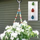 Beaded Plant Hangers, multi color lady bug