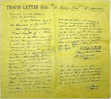 TRAVIS LETTER, 1836: William Barret Travis, 1836, One Page Document ...