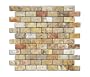 Scabos 1 X 2 Tumbled Travertine Brick Mosaic Tile - 6 X 6 Sample
