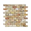 Scabos 1 X 2 Tumbled Travertine Brick Mosaic Tile - 6 X 6 Sample