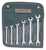 Wright Tool #740 6-Piece Full Polish Metric Open End Wrench Set