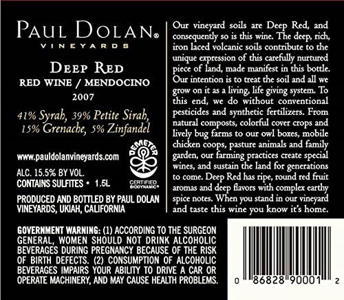 2007 Paul Dolan Vineyards Library Deep Red Blend Mendocino County 1.5L Wine