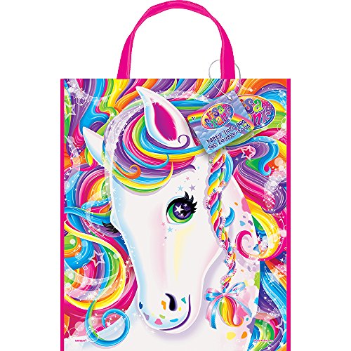 Large Plastic Rainbow Majesty by Lisa Frank Favor Bag, 13 x 11
