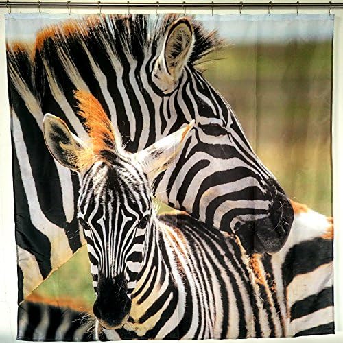 Gemdale Polyester Waterproof Mildew Resistant Shower Curtain Liner, Zebra Shower Curtains