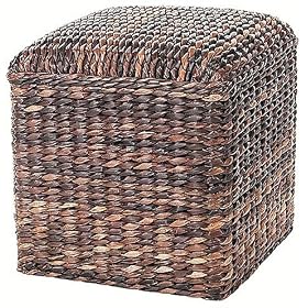 Click here to buy Square Stool - Rattan (Brown) (18H x 17W x 17D) .
