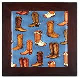 Cowboy Boots - Denim Ceramic Trivet & Wall Decoration