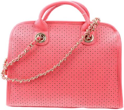 Pink Cosmo Pink Square Satchel Handbag w/ Chain Shoulder Strap