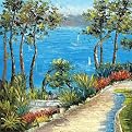San Tropez Trail Original Handpainted by L. Tiva - 32x32x1.5"