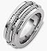 Designer 14 Karat White Gold Double Rope Comfort Fit Wedding Band Ring