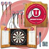 University of Utah Dart Cabinet with Darts and Board