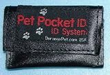 REGULAR SIZE - BLACK - Pet Pocket ID - Keeps Tags Quite & Secure