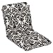 Pillow Perfect Outdoor Black/Beige Damask Chair Cushion Rounded