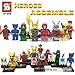 8pcs Marvel SUPER HEROES Avengers XMEN Green Arrow Loki Magneto Minifigures Figures Model Building Blocks Bricks Learning Educational Toys Gift for Children Kids