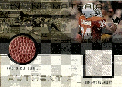 Ricky Williams 1999 Upper Deck SPx Authentic Game Worn Jersey & Practic Used Football Card