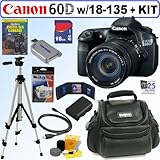 Canon EOS 60D 18 MP CMOS Digital SLR Camera with EF-S 18-135mm f/3.5-5.6 IS UD Standard Zoom Lens + 16GB Deluxe Accessory Kit