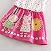 Coralup Little Girls Cartoon Long Sleeved Casual Cotton Dress 4-5Years Pink