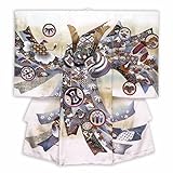 お宮参り 男の子の産着(初着) 正絹 「白地 兜と束ね熨斗」HBU781