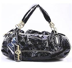 Baby Phat Black Metallic Haze Hobo Handbag