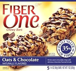 Fiber One Chewy Bars, Oats & Chocolate, 5-Count Boxes (Pack of 12)