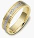 6mm 14 Karat Two-Tone Gold Comfort Fit Multi Texture Wedding Band Ring