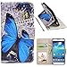 S4 Case, Galaxy S4 Case, Speedtek Butterfly Pattern Premium PU Leather Wallet Flip Protective Skin Case with Magnetic Closure for Samsung Galaxy S4 i9500 (2013) (Built-in Credit Card/ID Card Slot)