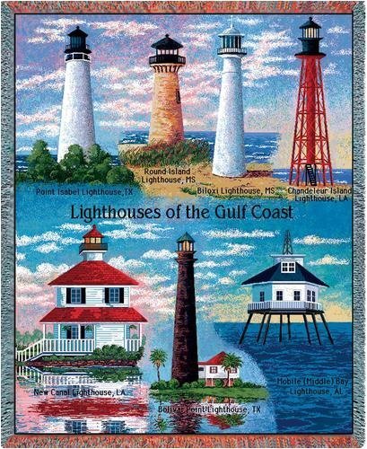 Lighthouse Gulf Coast Throw - 70 x 53 Blanket/Throw