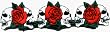 6 Skulls & 3 Roses - Emboidered Iron On or Sew On Patch
