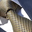 Krawatte von Milano Exclusive, kariert, goldfarben