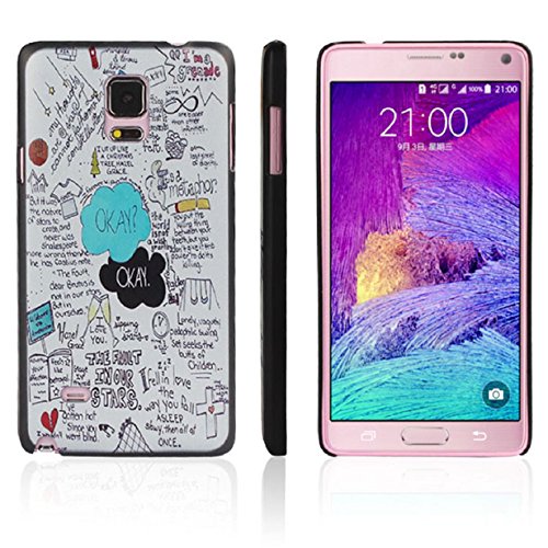ABC(TM) Fashion Cute OK Letters Pattern Painting Hard Skin Case Cover For Samsung Galaxy Note 4
