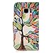 For Galaxy S7 , ivencase Tree and Leaf [Magnetic] Wallet PU Leather [Closure] Folio Stand Protective Case Cover for Samsung Galaxy S7 5.1