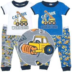 Caution Work Zone Set of Two Pajamas for Infant Boys