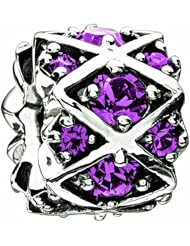 Authentic Chamilia Sterling Silver Shimmering Stones Amethyst Swarovski 2025-0749