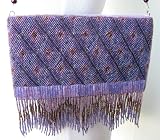 Deco Beaded Fringed Handbag Purse Clutch Lavender Lilac Purple