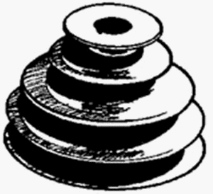Childrens Toyshop  Outdoor Living : Bore V-Groove 4 Step Pulley, 5/8"