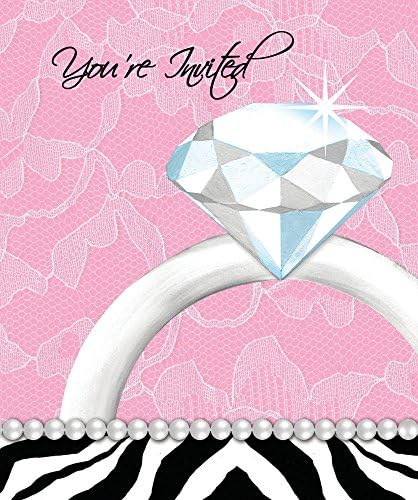 Bachelorette Sassy &amp; Sweet Party Invitations With Pink Envelopes For 16 Guests