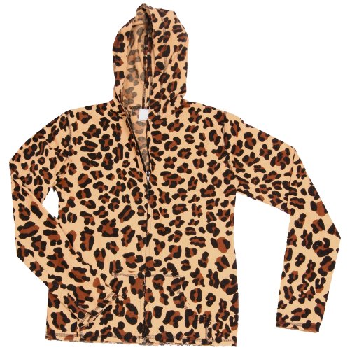 Leopard Spots Novelty Print Happening Hoodie. Flannel, with zipper and Kangaroo pocket. 5 adult sizes