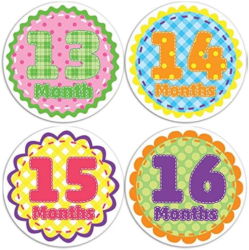 Belly Doodles 16 Baby Month Stickers for Girls 3.94inch (13-24 Months)