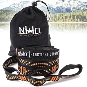 HangTight Hammock Tree Straps Set. Heavy Duty Extra Long Lightweight Suspension Kit. Adjustable 100% Polyester Best For No-Stretch Hanging. Fastest Portable Strap System Setup. Similar to ENO Atlas