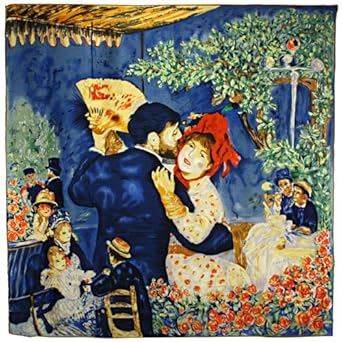 100% Luxurious Charmeuse Silk Pierre-auguste Renoir's Painting Collection Hand Rolled Edges Square Scarf Shawl