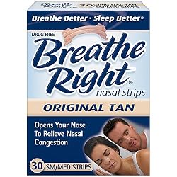 Breathe Right Nasal Strips, Small/Medium, Tan, 30-Count Boxes (Pack of 2)