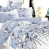 IMAGE OF Blancho Bedding - [Pale Blue Lotus] 100% Cotton 5PC Comforter Set (Full Size)