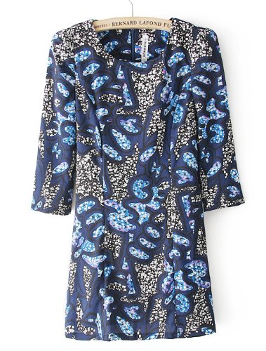 (アールポート) R-port レディース 総柄 7分袖 ミニワンピース