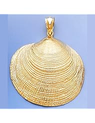 Gold Charm Clam Shell Textured 2d